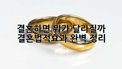 결혼하면 뭐가 달라질까? 🤔 결혼법적효과 완벽 정리! 💍