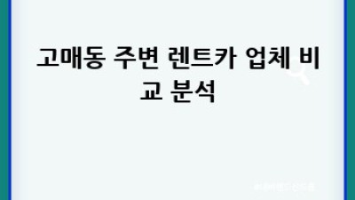 용인 기흥구 고매동 디젤 렌트카: 완벽한 여정을 위한 선택