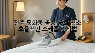 전주 평화동 공용 공간 청소, 효율적인 스케줄 관리법!